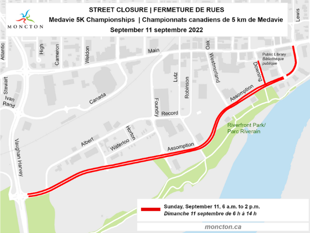 5K Medavie Road Closure Map