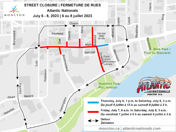 Atlantic Nationals Street Closures Map