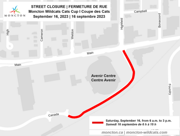Street Closure Map for the Cats Cup