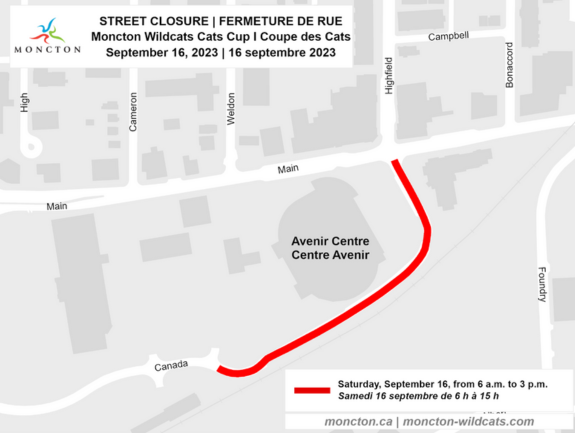 Carte de fermeture de rue pour la Coupe des Cats