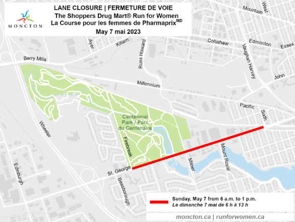 Shoppers Run for Women Street Closure Map