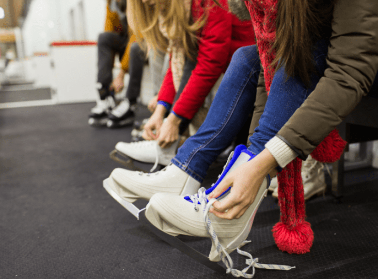 Lacing up Skates