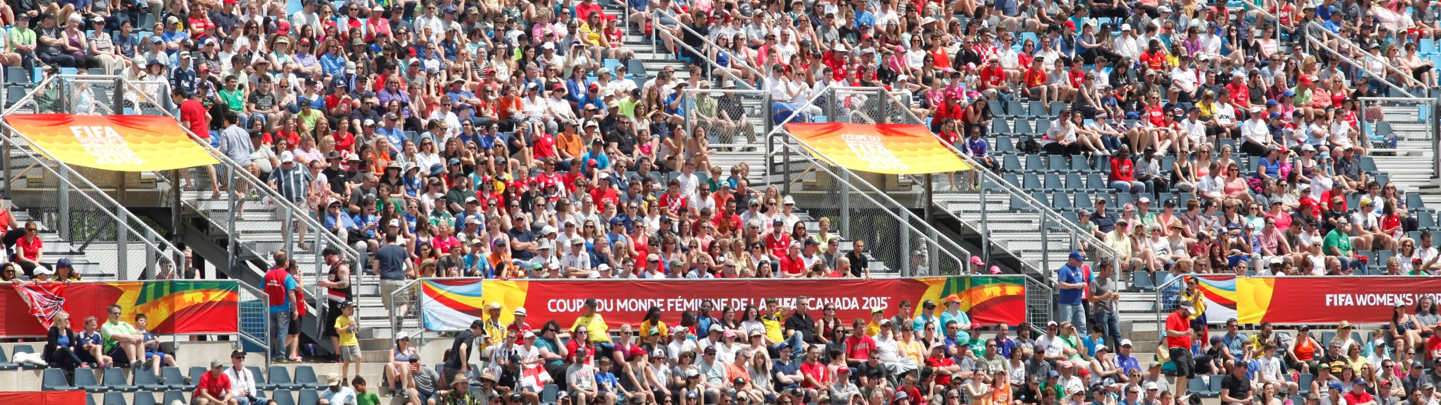 Crowds in the stands at the FIFA women's World Cup