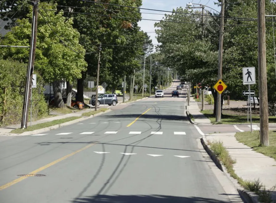 Image of street with sidewalks and crosswalks