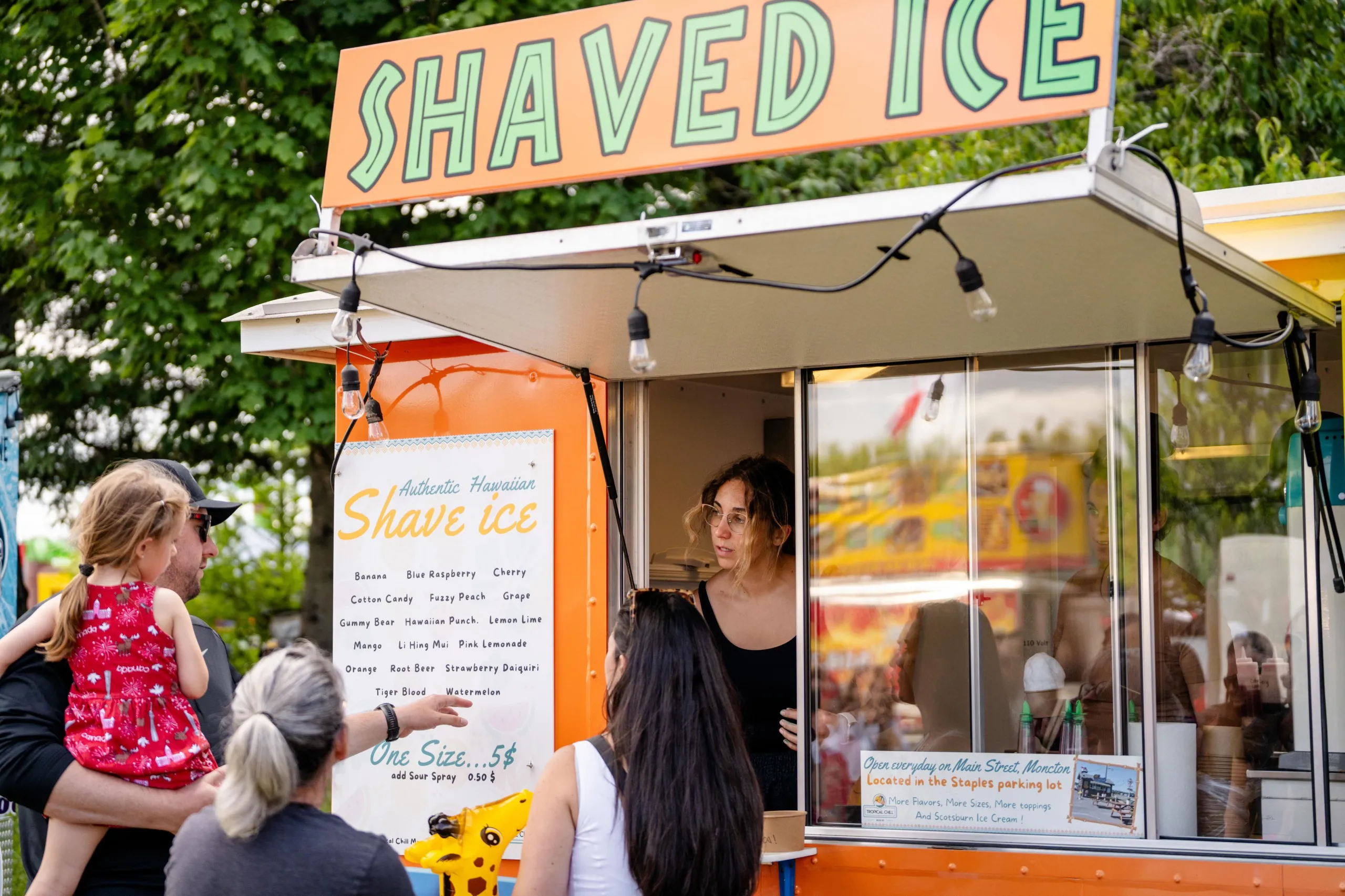 Shaved ice vendor at event