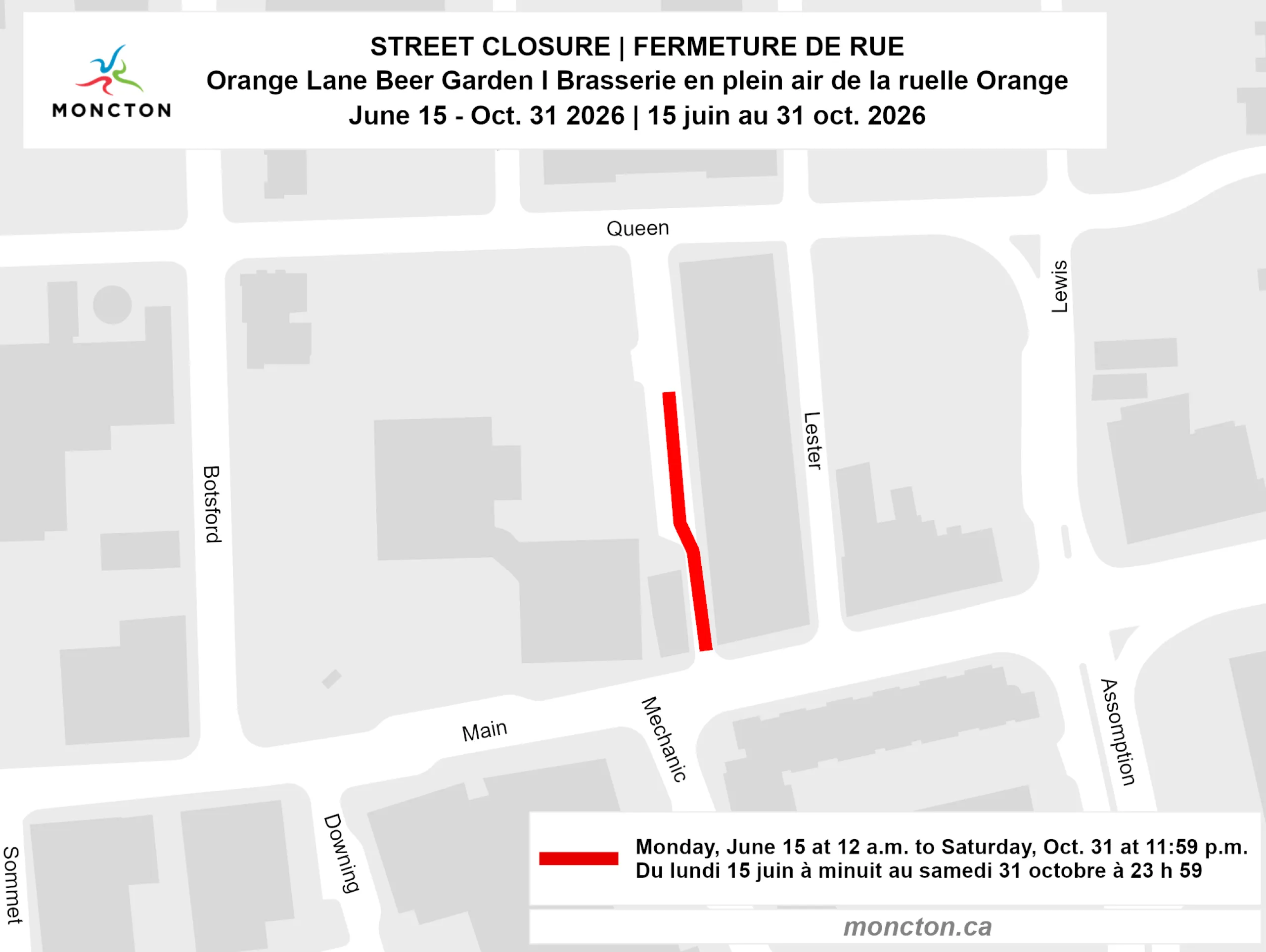 Orange Lane closure map 